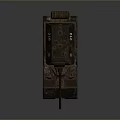 Rusty Vintage Military Tank with Number 210 Cross Marking on Tracks in Old Condition