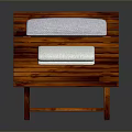 Natural Wooden Outdoor Lounge Chair With Slatted Design White Cushion And Pillow
