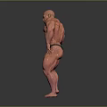 Muscular Man Posing to Flex Well Defined Strong Fit Body Muscles