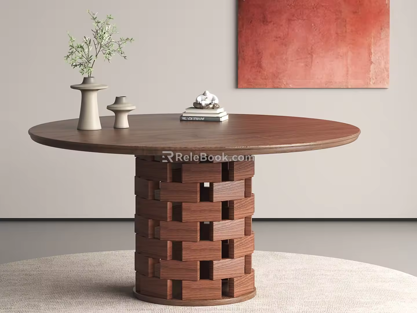 Retro Style Dining Table Medium Style Dining Table Silent Style Dining Table 3d model