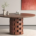 Retro Style Dining Table Medium Style Dining Table Silent Style Dining Table 3d model