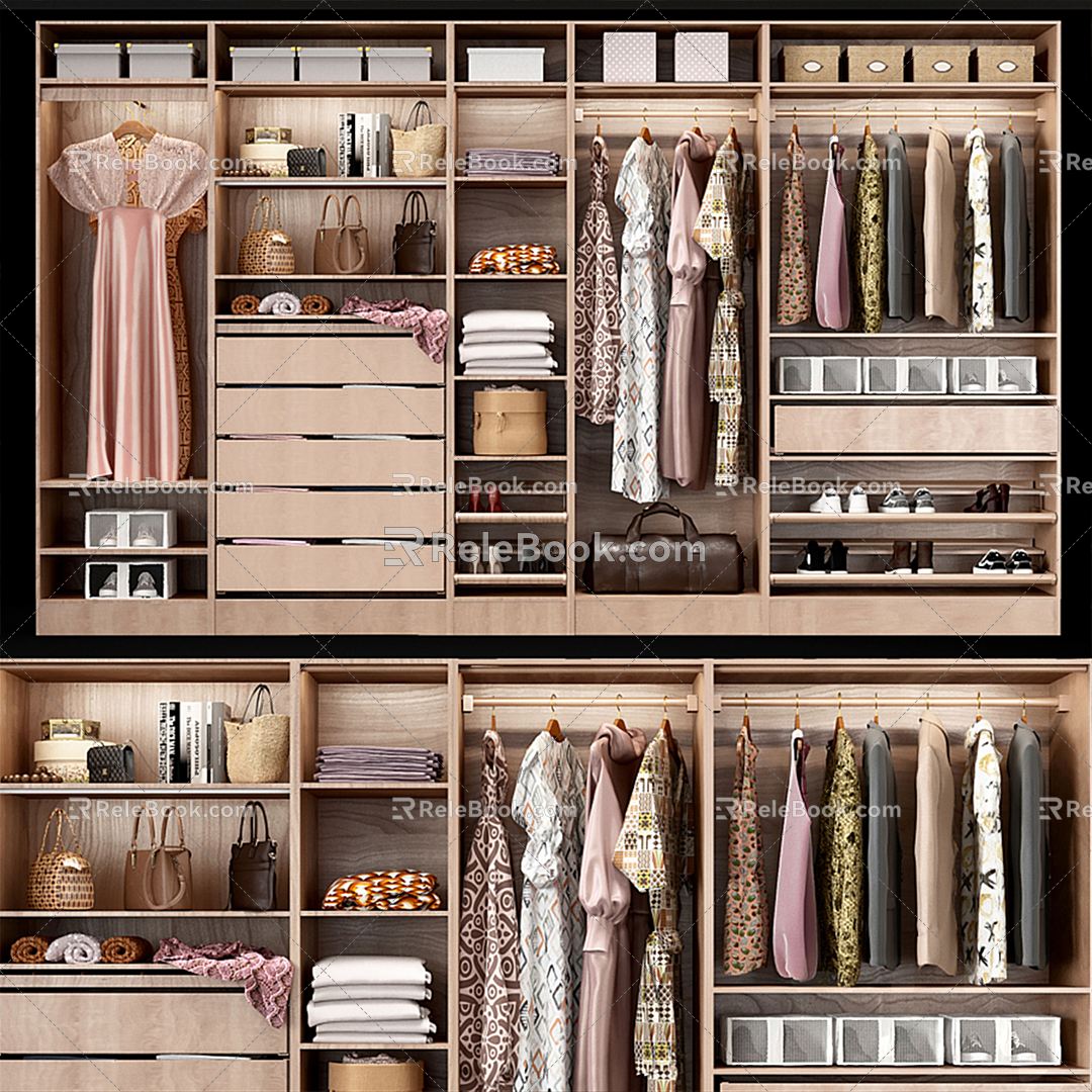 Modern wardrobe IKEA 3d model