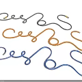 Colorful Curved Coiled Cables In Orange Blue And Gray Flexible Design