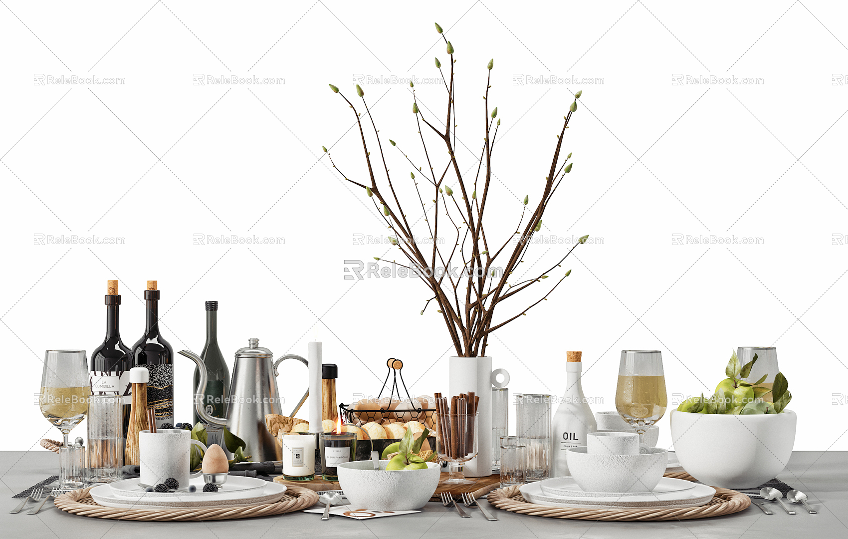 Modern Tableware Tableware Ornaments Combination model