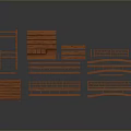 Wooden Construction Components With Stairs Railings And Planks 3D Model