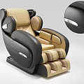 Modern Black and Beige Massage Chair with Ergonomic Full Body Massage Design