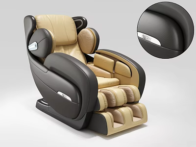 Modern Black and Beige Massage Chair with Ergonomic Full Body Massage Design 3d model