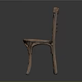 Classic Wooden Chair Furniture With Slatted Backrest Round Seat And Sturdy Frame