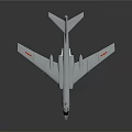 Gray Body Passenger Airplane Model With Red Wing Markings And Detailed Exterior Design
