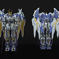 Smart Machines Robotic Models With Blue White Gold Accents And Mechanical Wings
