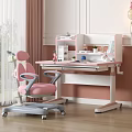 Modern Kids Desk With Pink Chair Storage Shelves White Pink Design And Study Accessories