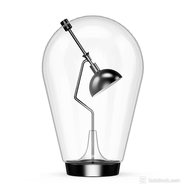 Modern Floor Lamp With Transparent Globe Shade And Adjustable Metal Stand For Home Decor 3d model 
