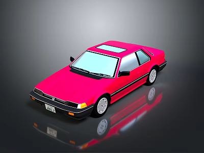 Stylish Pink Two Door Coupe With Sunroof And Reflective Exterior Design 3d model