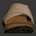 Light Brown Wooden Sole Wedge Sandals With Crisscross Straps For Casual Summer Wear