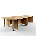 Modern Conference Table Wood Grain Table Long Table 3d model