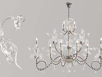 European-style crystal chandelier 3d model