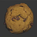 Freshly Baked Chocolate Chip Cookie With Soft Texture And Shiny Surface