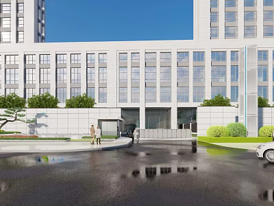 Modern Industrial Factory Building Exterior With Large Glass Windows And Clean Architectural Lines 3d model