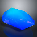 Blue Polyhedral Gemstone With Geometric Facets And Glossy Surface