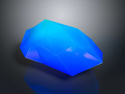 Blue Polyhedral Gemstone With Geometric Facets And Glossy Surface 3d model