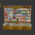 Manga Bookshelf With Various Colorful Volumes And Lower Display Shelf