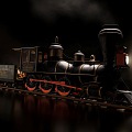 train steam train pull wood pull coal train toy train 3d model