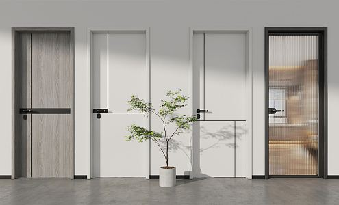 Modern swing door single door 3d model