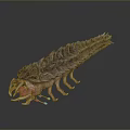 Fierce Fantasy Creature Character With Multi Legs Large Mandibles and Red Textured Skin