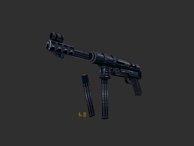 High Quality Black Tactical Rifle With Scope And Two Detachable Magazines 3d model