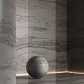 Decorative Component With Color Swatches And White Sphere On Textured Marble Wall