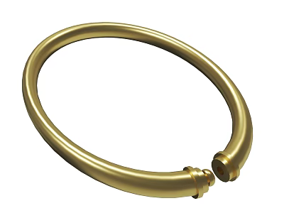 Elegant Golden Metal Bracelet With Secure Clasp And Polished Surface 3d model