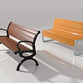Modern Wooden Outdoor Benches With Metal Frames And Armrests For Garden Use
