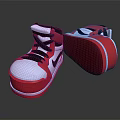 High Top White Red Black Sneakers Lace Up Casual Footwear Stylish Design