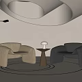 Tradition leisure chair side table lamp floor lamp 3d model