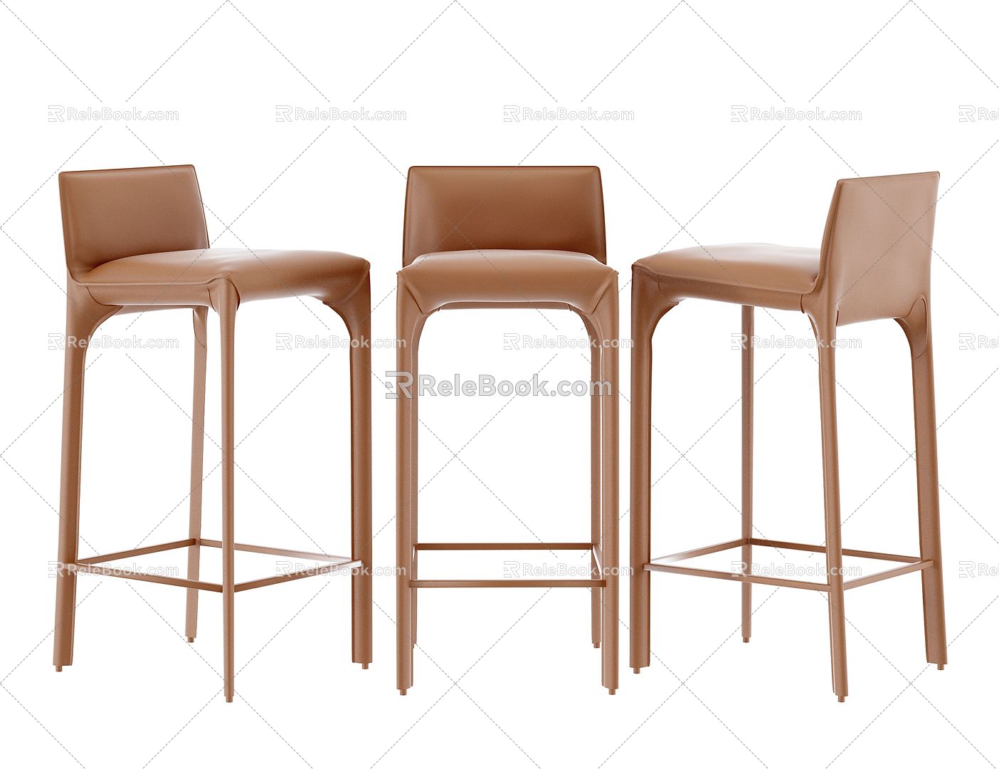 Modern Bar Chair Leather Bar Chair 3d model