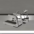 Modern Fitness Equipment Elliptical Trainer And Treadmill With Digital Screens Black White Design