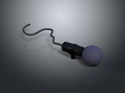 Practical Metal Hook Device With Curved Rod Black Connector And Purple Ball 3d model