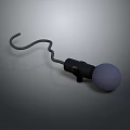 Practical Metal Hook Device With Curved Rod Black Connector And Purple Ball
