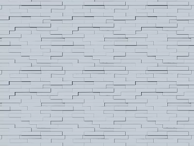 Gray Brick Wall Texture with Light Gray Mortar and Classic Pattern Design 3d model