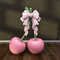 Retail Window Display Featuring Pink Cherries And Pink Bow Decor 3d model