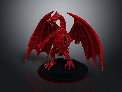 Red Dragon Winged Game and Movie Character Detailed Collectible Figure Model 3d model