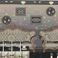 Luxurious KTV Interior Design With Elegant Sofas Chandelier And Decorative Walls 3d model