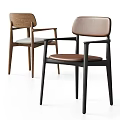 Modern Single Chair Designs With Wooden Frame Light Cushion And Dark Frame Leather Seat