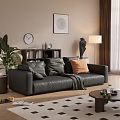 Leather pattern sofa combination 3d model