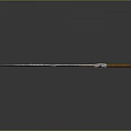 Decorative Medieval Sword With Engraved Metal Blade And Brown Wooden Handle