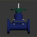Mechanical Valve Assembly With Colorful Green Red Blue And Metallic Components