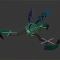 Futuristic Teal Mechanical Device With Multi Limbed Structure And Glowing Core 3d model