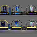Modern display stand installation 3d model