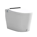 Smart White Modern Toilet With Sleek Design And Black Control Panel 3d model