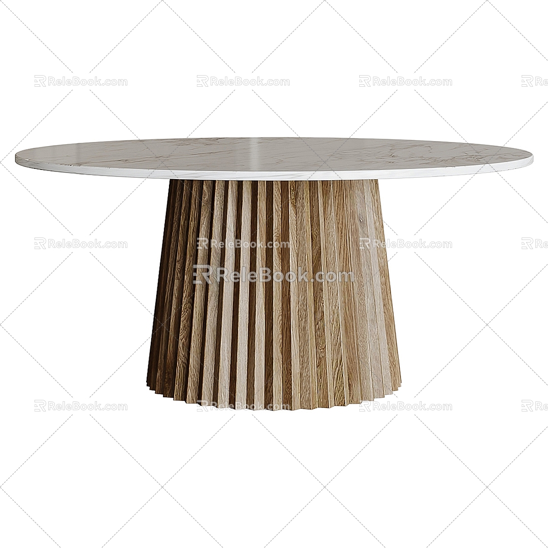 Solid Wood Round Coffee Table Atkin and Thyme 3d model